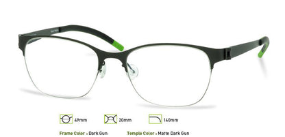Dark Gunmetal Free-Form FFA907 Eyeglasses - Teenager