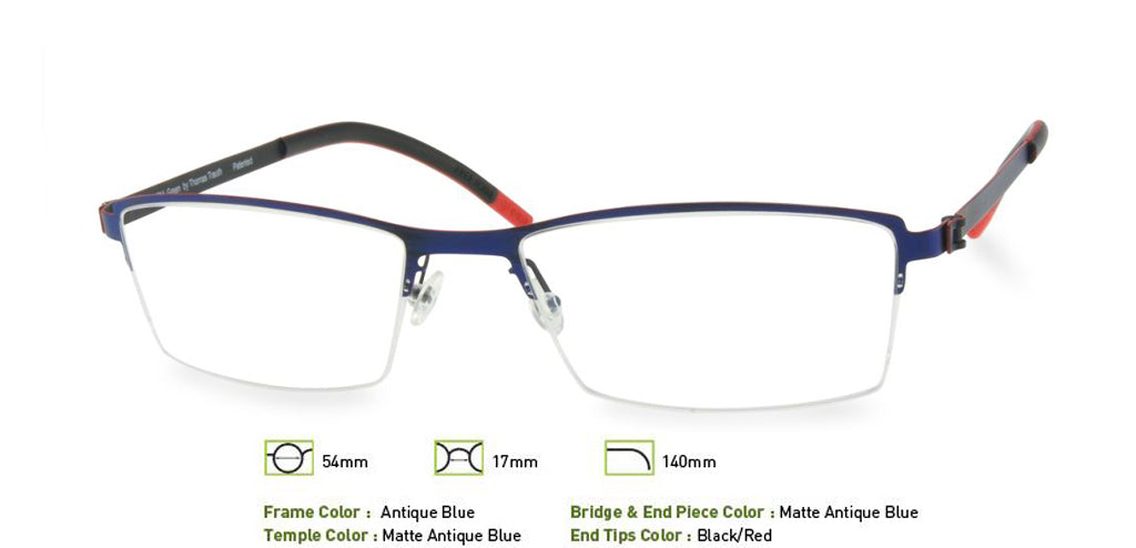 Antique Blue Free-Form FFA908 Eyeglasses.