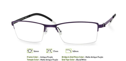 Antique Purple Free-Form FFA908 Eyeglasses.