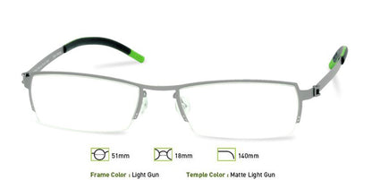 Light Gunmetal Free-Form FFA910 Eyeglasses.