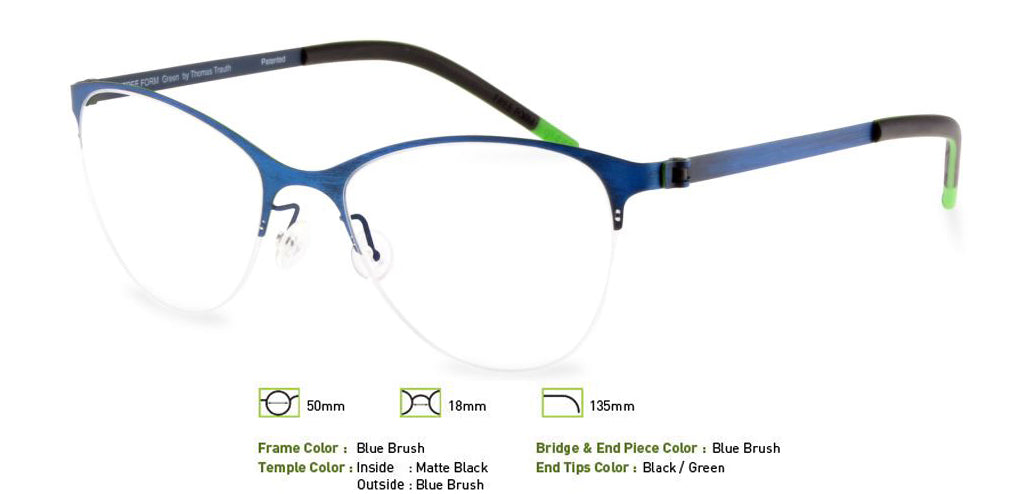 Blue Brush Free-Form FFA913 Eyeglasses