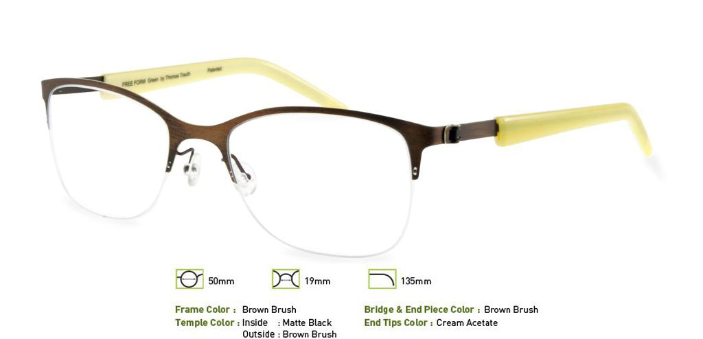 Brown Brush Free-Form FFA914 Eyeglasses.