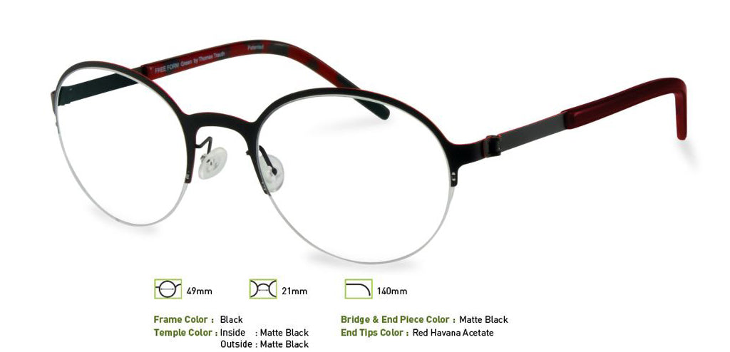 Black Free-Form FFA915 Eyeglasses.
