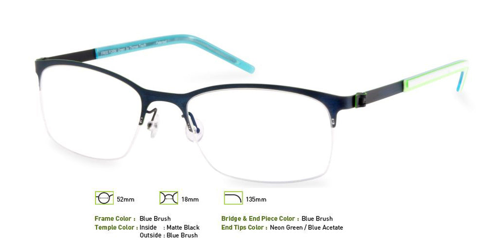 Blue Brush Free-Form FFA916 Eyeglasses