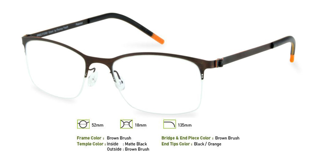 Brown Brush Free-Form FFA916 Eyeglasses