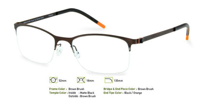 Brown Brush Free-Form FFA916 Eyeglasses