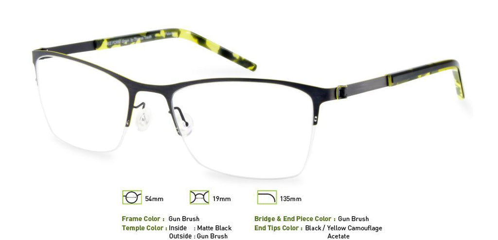 Gunmetal Brush Free-Form FFA917 Eyeglasses