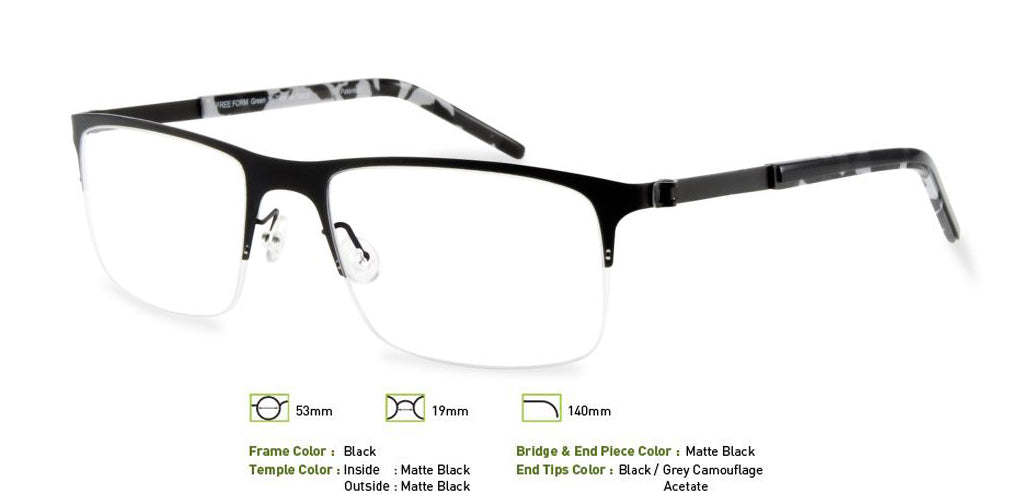 Black Free-Form FFA919 Eyeglasses