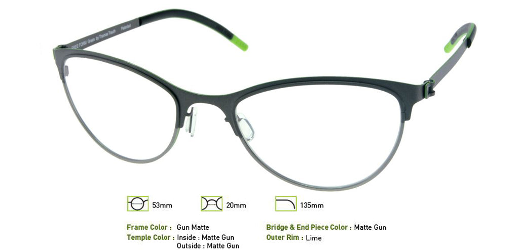 Matte Gunmetal Free-Form FFA921 Eyeglasses