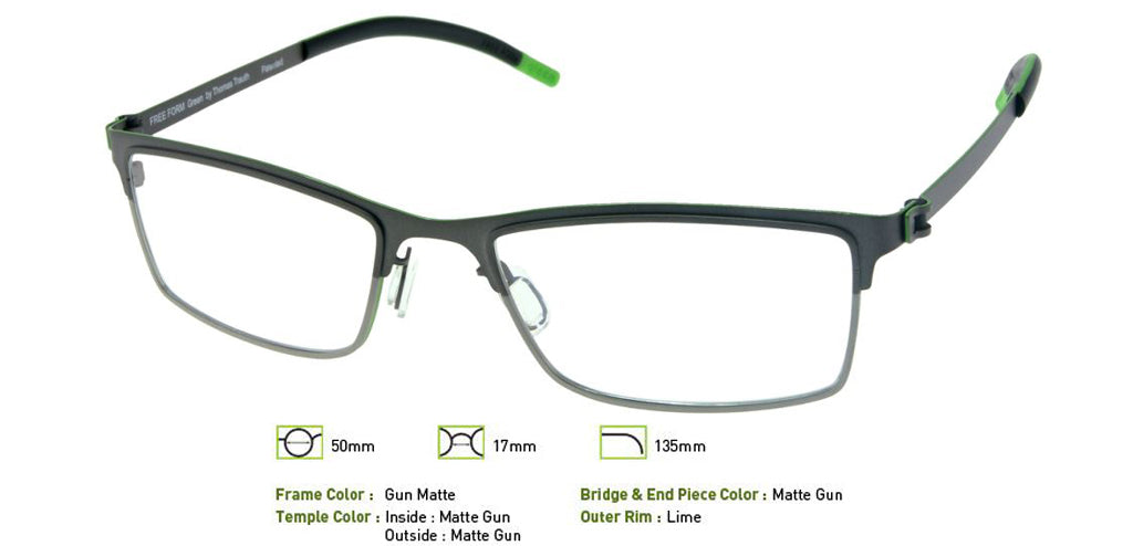 Matte Gunmetal Free-Form FFA923 Eyeglasses