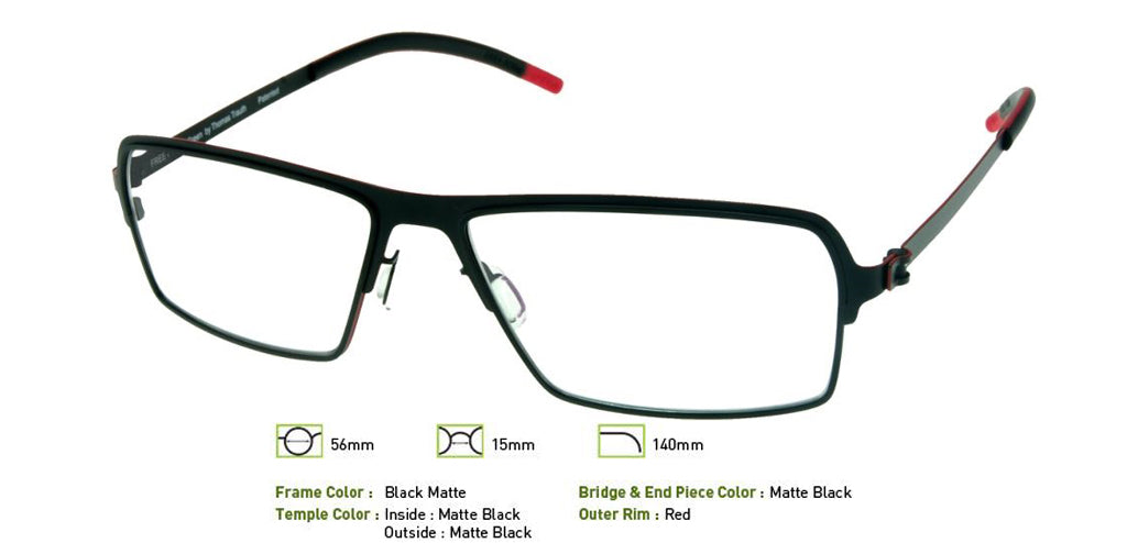 Matte Black Free-Form FFA924 Eyeglasses