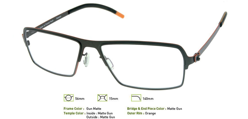 Matte Gunmetal Free-Form FFA924 Eyeglasses