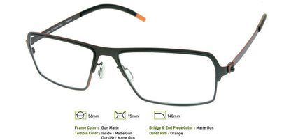 Matte Gunmetal Free-Form FFA924 Eyeglasses