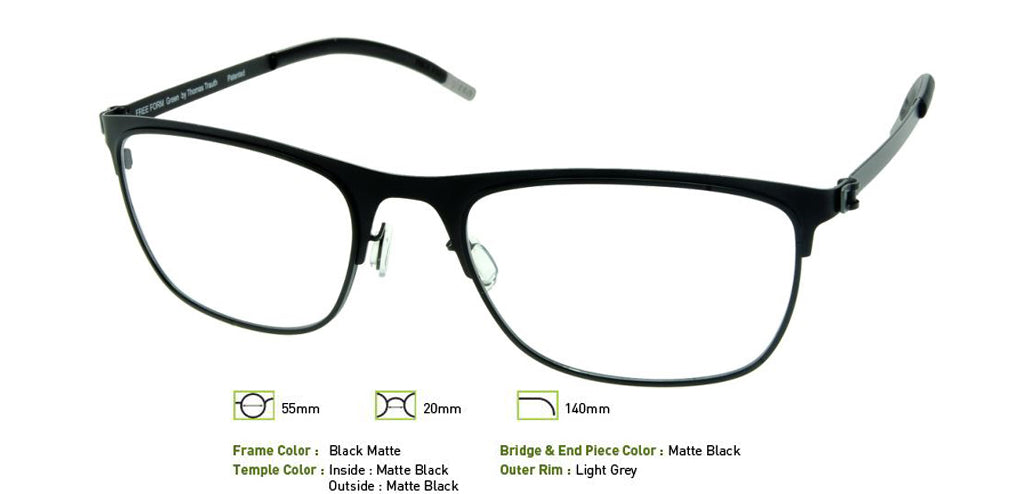 Matte Black Free-Form FFA926 Eyeglasses