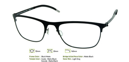 Matte Black Free-Form FFA926 Eyeglasses
