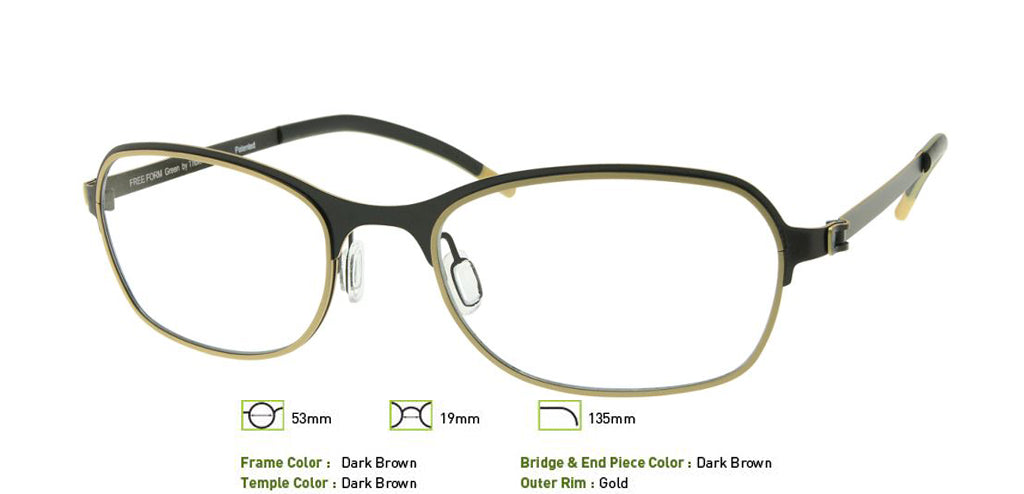 Dark Brown Free-Form FFA941 Eyeglasses