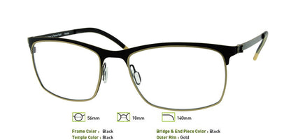 Black Free-Form FFA945 Eyeglasses