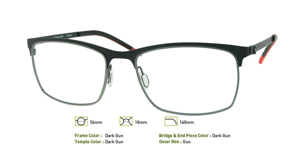 Dark Gunmetal Free-Form FFA945 Eyeglasses