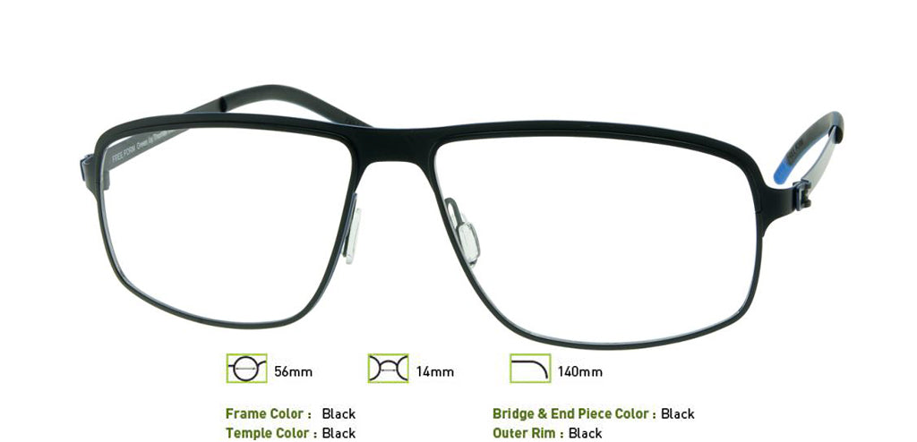 Black Free-Form FFA946 Eyeglasses