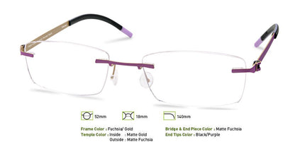 Fuchsia/Gold Free-Form FFA952 Eyeglasses