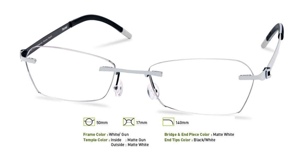 White/Gunmetal Free-Form FFA953 Eyeglasses