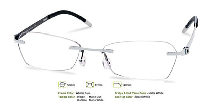 White/Gunmetal Free-Form FFA953 Eyeglasses