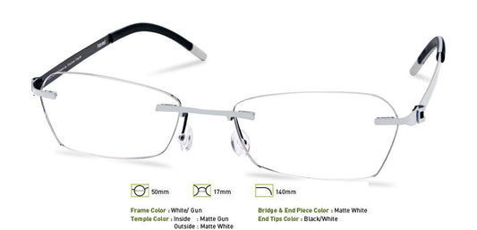 White/Gunmetal Free-Form FFA953 Eyeglasses