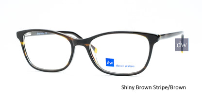 Shiny Brown Stripe/Brown Daniel Walters RGA019 Eyeglasses.