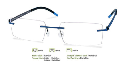 Blue/Gunmetal Free-Form FFA954 Eyeglasses