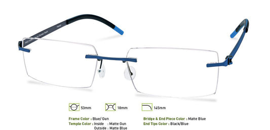 Blue/Gunmetal Free-Form FFA954 Eyeglasses