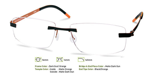 Dark Gunmetal/Orange Free-Form FFA957 Eyeglasses