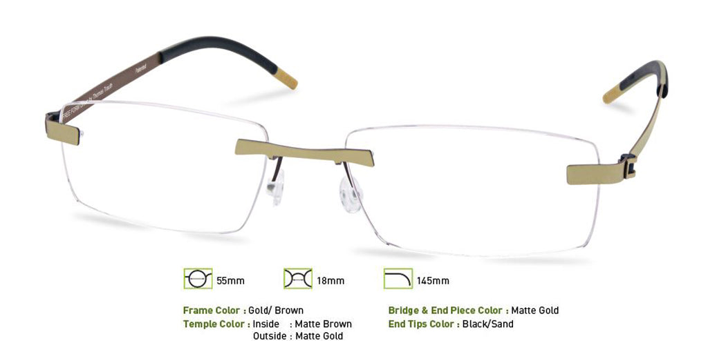 Gold/Brown Free- Form FFA958 Eyeglasses