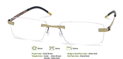 Gold/Brown Free- Form FFA958 Eyeglasses
