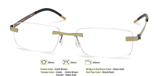 Gold/Brown Free- Form FFA958 Eyeglasses