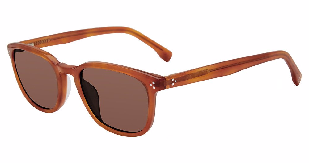 Gap SGP015 women's rectangular plastic sunglasses in Amber Havana with a warm amber-brown full rim and brown-toned lenses.

