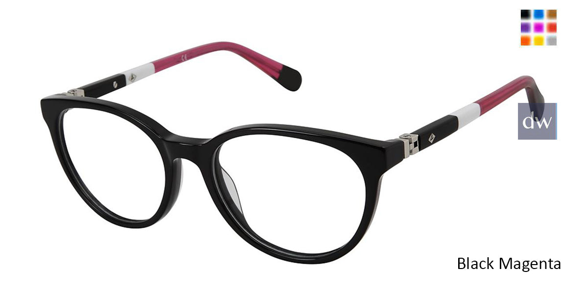 Black Magenta Sperry ANGELFISH Girls Tween Eyeglasses - Teenager.