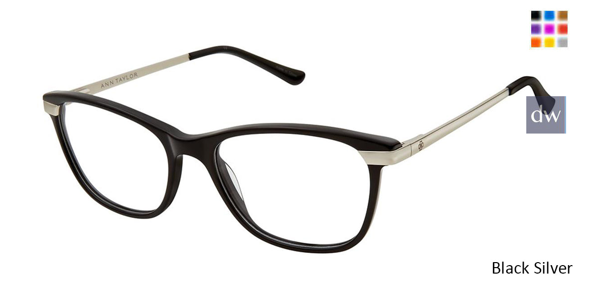 Black Silver Ann Taylor AT332 Eyeglasses.
