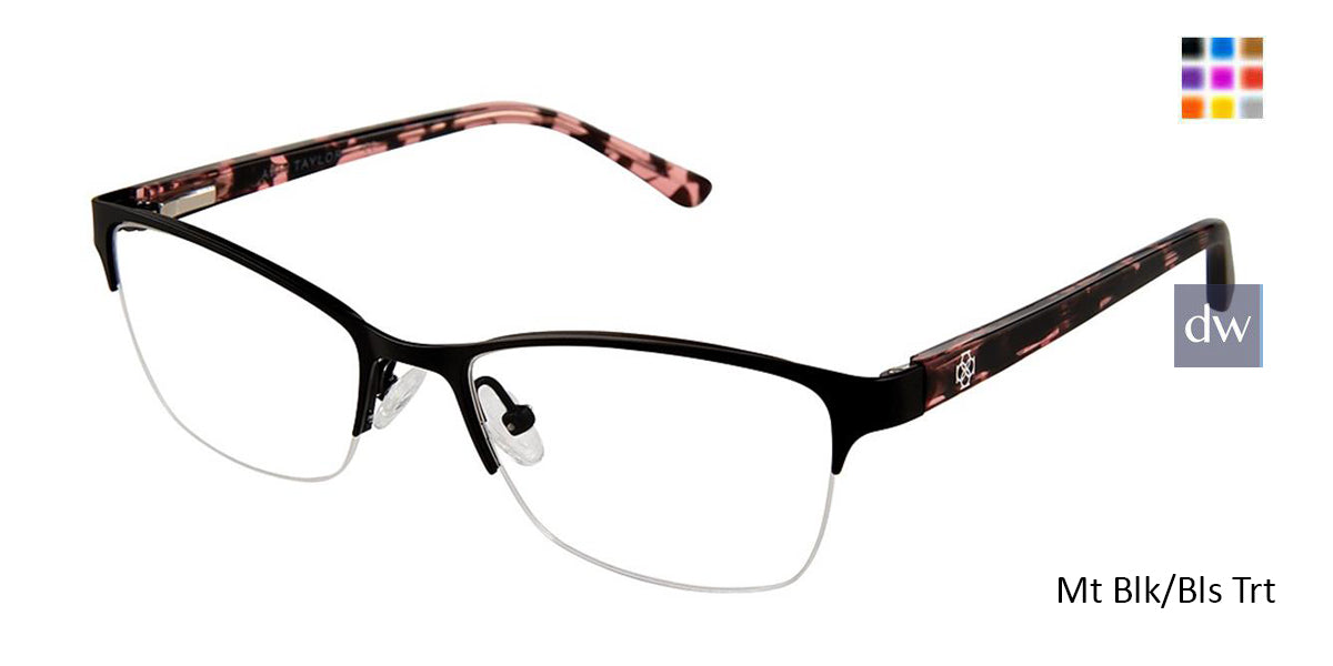 Mt Blk/Bls Trt Ann Taylor AT602 Titanium Eyeglasses.