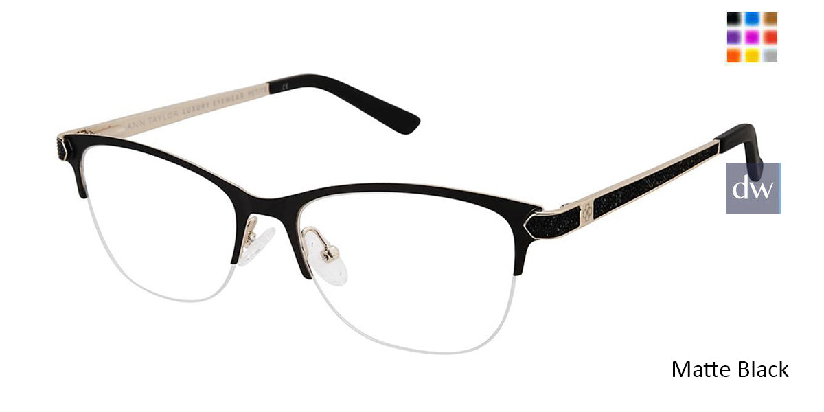 Matte Black Ann Taylor ATP012 Luxury Petite Eyeglasses.