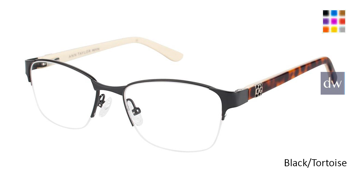 Black/Tortoise Ann Taylor ATP701 Petite Eyeglasses - Teenager.