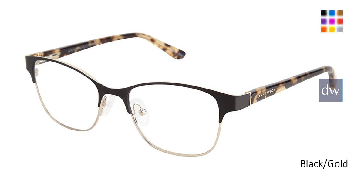 Black/Gold Ann Taylor ATP706 Petite eyeglasses - Teenager.