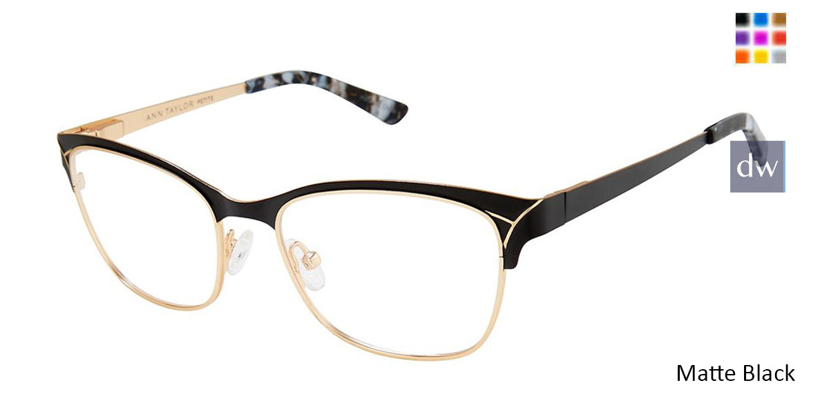Matte Black Ann Taylor ATP710 Petite Eyeglasses.