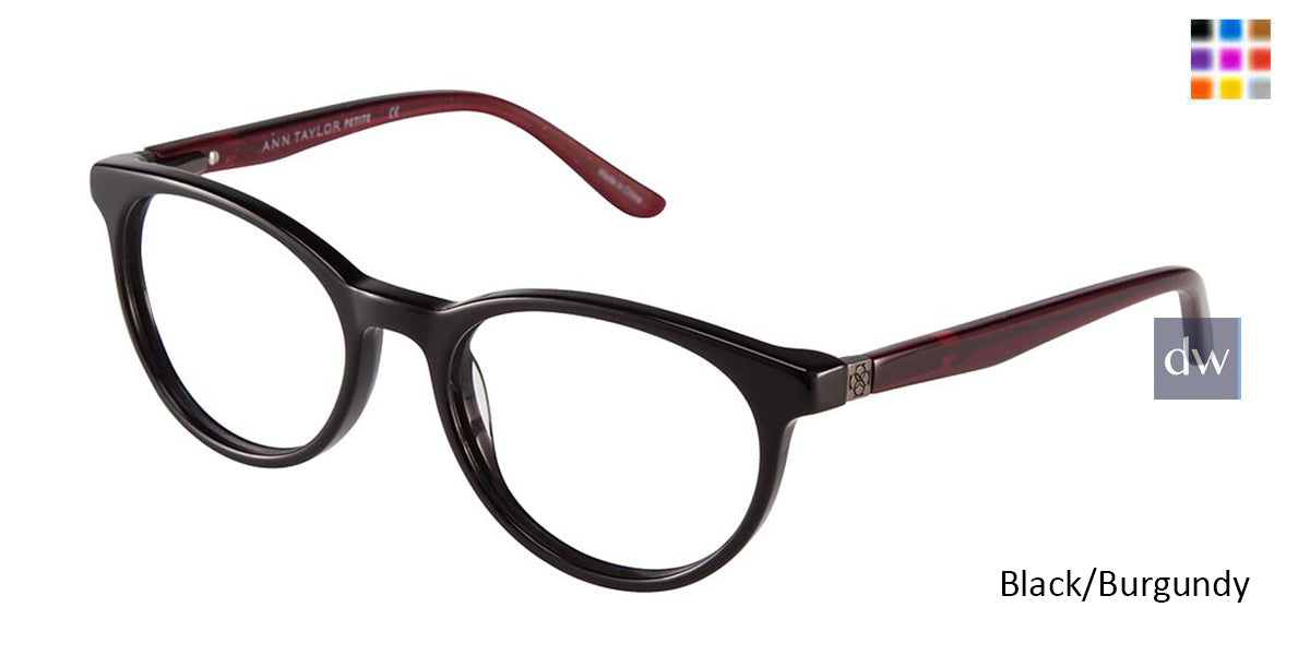 Black/Burgundy Ann Taylor ATP803 Petite Eyeglasses - Teenager.