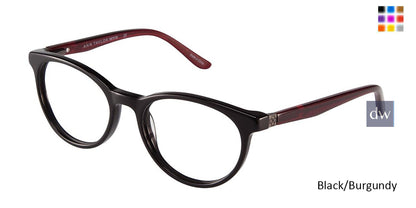 Black/Burgundy Ann Taylor ATP803 Petite Eyeglasses - Teenager.