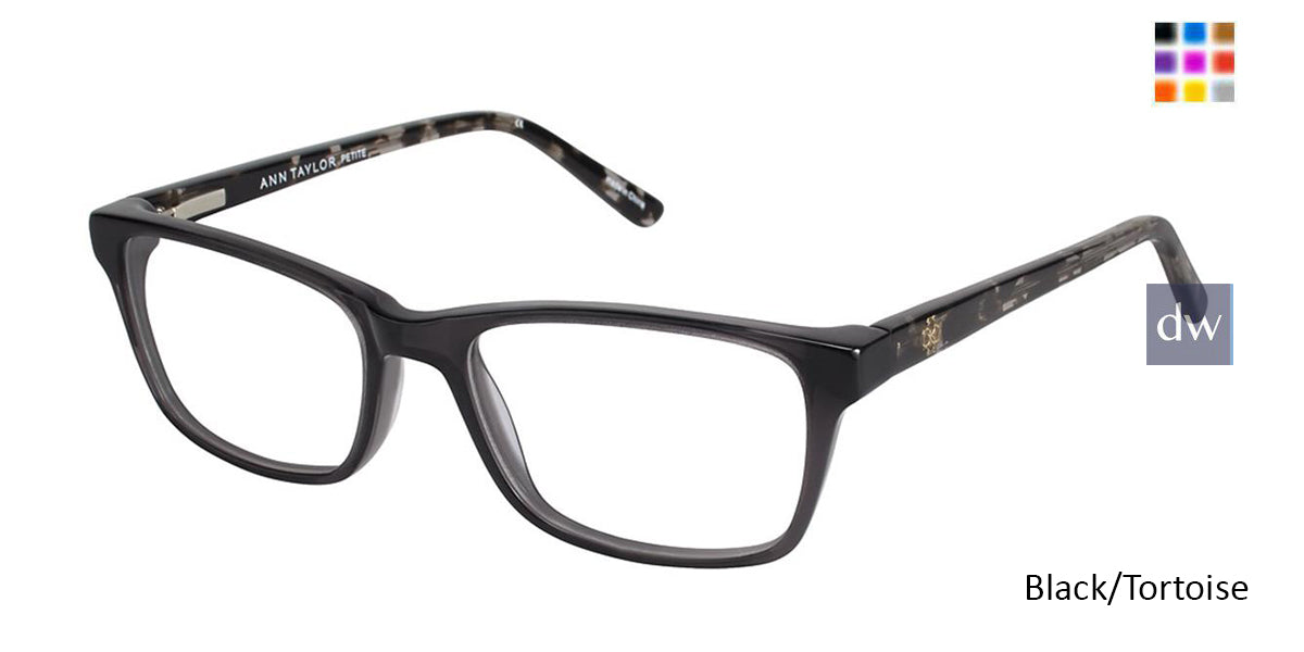 Black/Tortoise Ann Taylor ATP807 Petite Eyeglasses - Teenager.