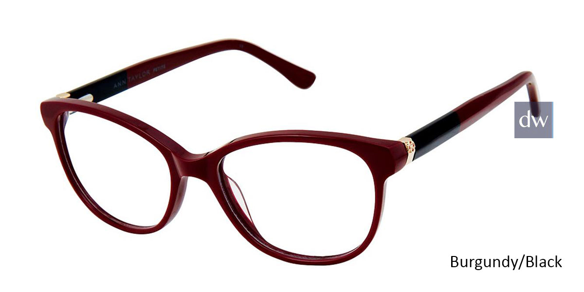Burgundy/Black Ann Taylor ATP813 Petite Eyeglasses - Teenager.