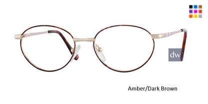Amber/Dark Brown Elan 9154 Eyeglasses.
