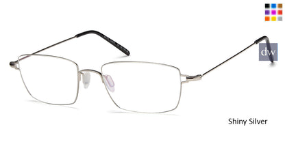 Shiny Silver Capri BIGGU B774 Eyeglasses.