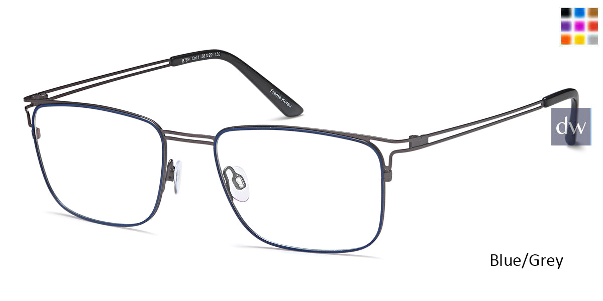 Blue/Grey BIGGU B789 Eyeglasses.