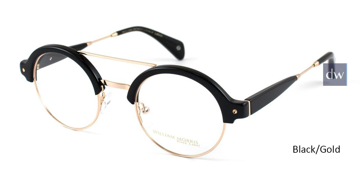 Black/Gold William Morris Black Label BL40004 Eyeglasses